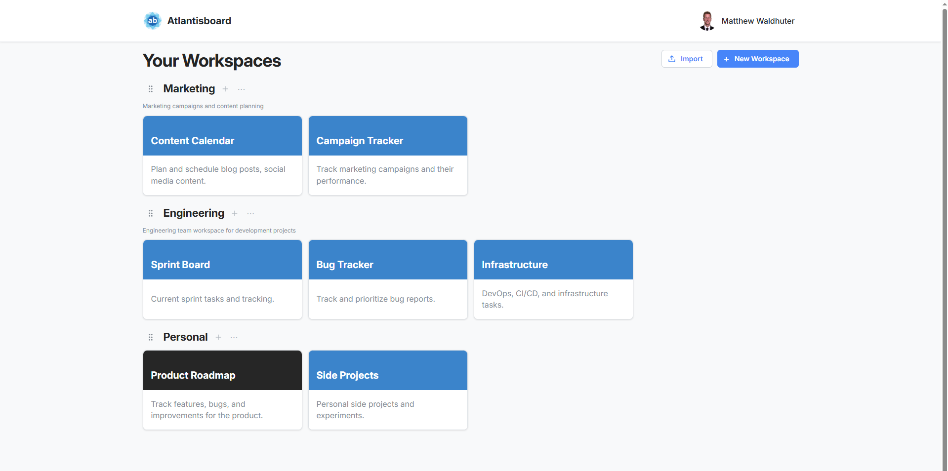 Home page overview